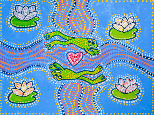Frogs 'n Love Greeting Card - Art by Anne