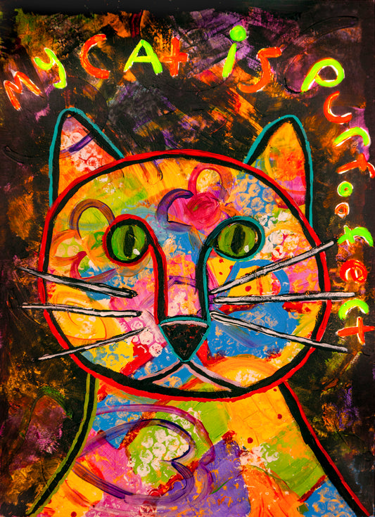 My Cat is Purr...fect Greeting Card - Art by Anne