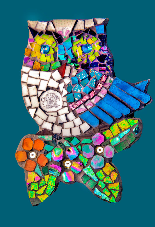 Owl Mosaic Greeting Card - Art by Anne